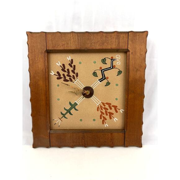 Vintage Four Sacred Plants Native American Sandstone Clock Sand Painting Begay - Picture 8 of 16